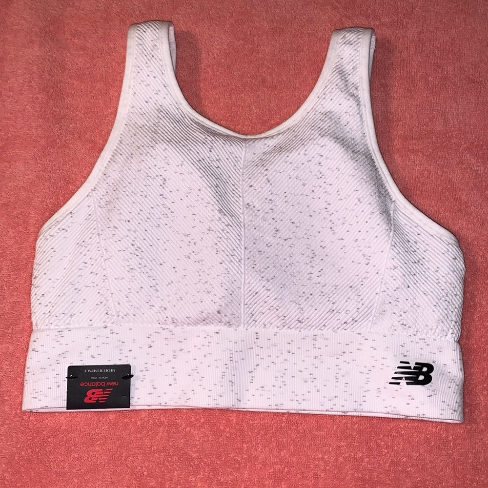 New Balance White Sports Bra
